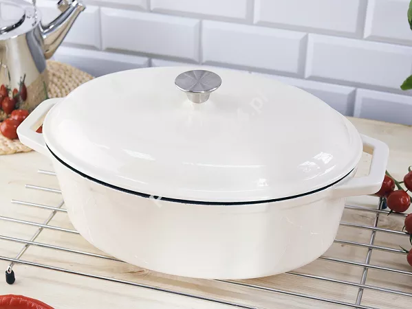 Garnek owalny żeliwny / brytfanna 36 cm Nois - Tierra Kremowy 17.830614