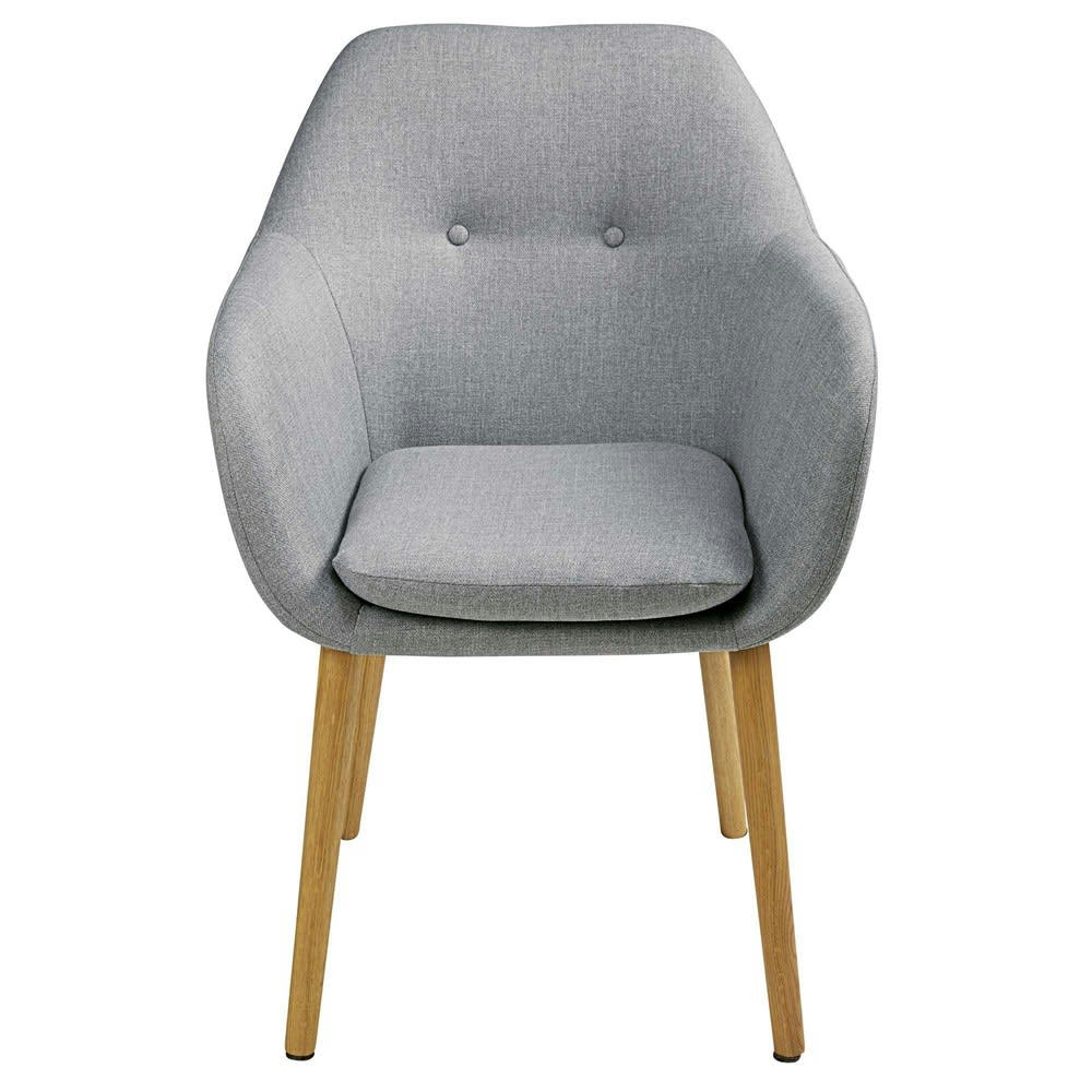 Arnold - Fauteuil de table vintage gris clair