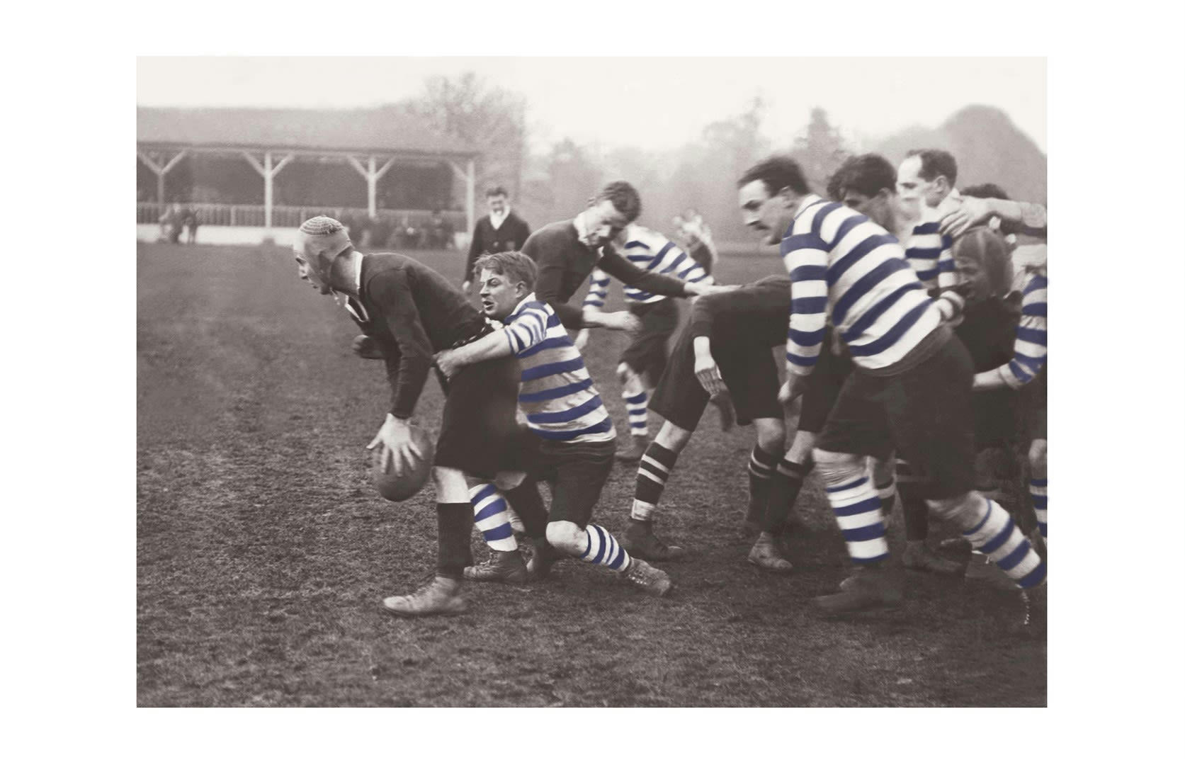 KELEPOQ COULEUR - Photo ancienne couleur rugby n°07 cadre noir 30x45cm