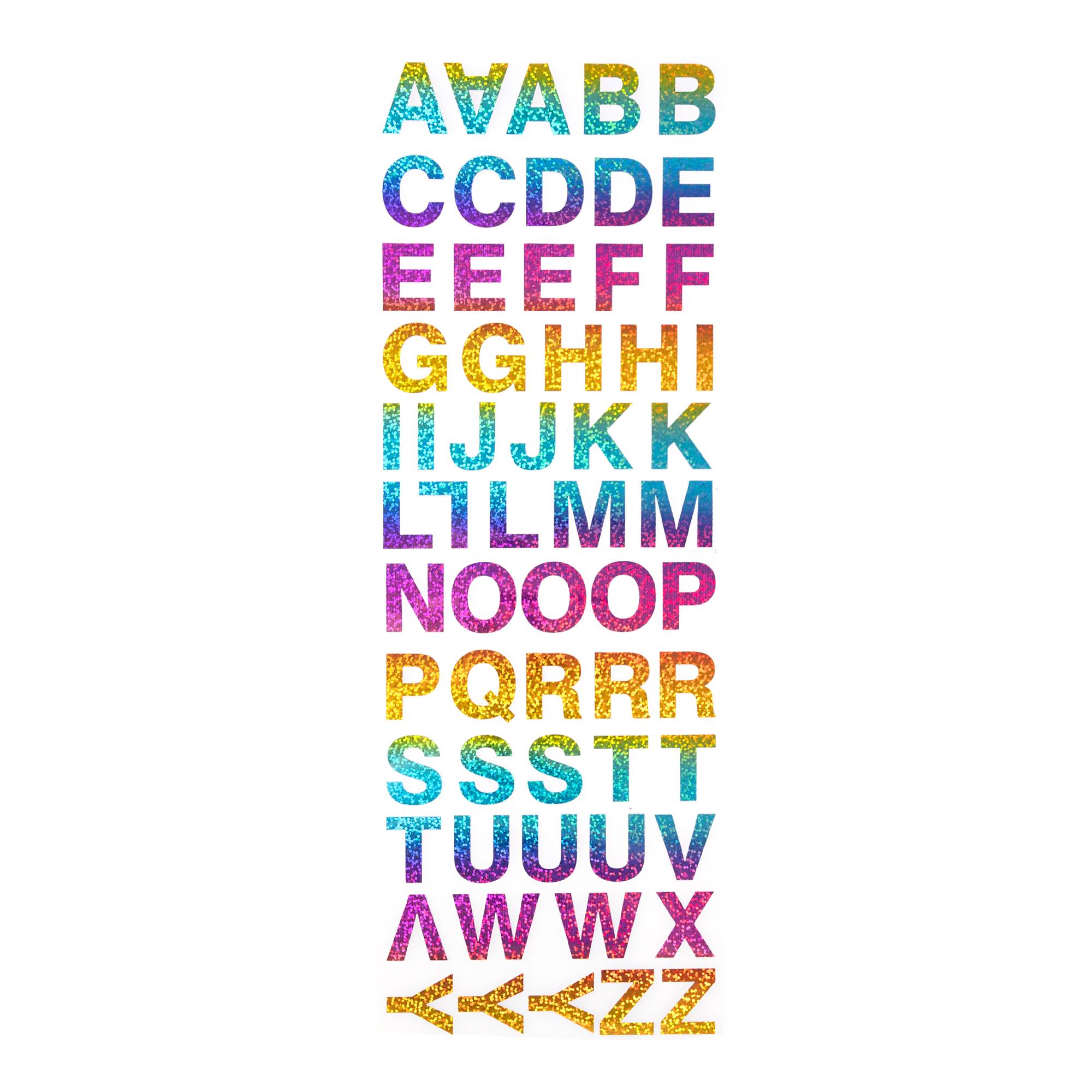 Bright Ombre Alphabet Iron-On Motifs 60 Pack