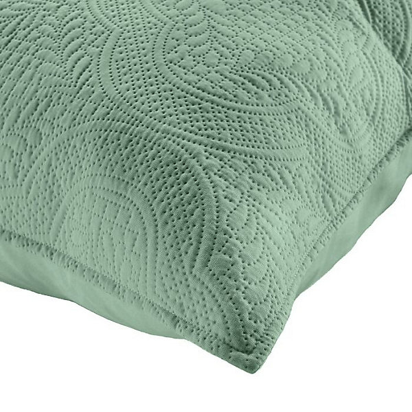 Couvre lit 2p mat. 2 hc 60x60 220 x 240 cm microfibre unie romane Sauge