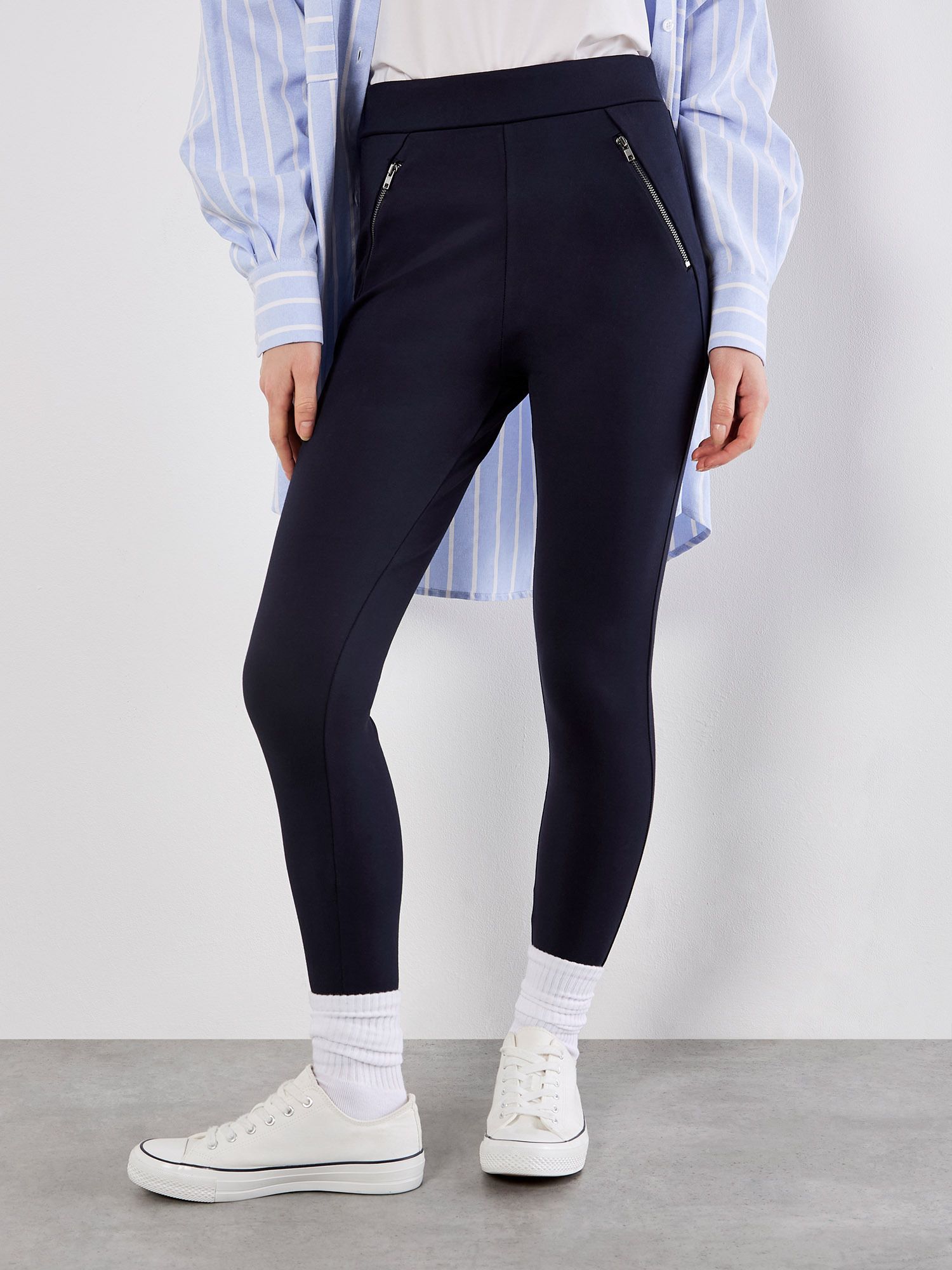 Apricot Zip Pocket Stretch Skinny Fit Leggings
