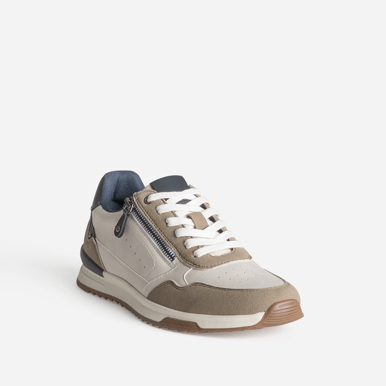 Tennis blanche, taupe, marine