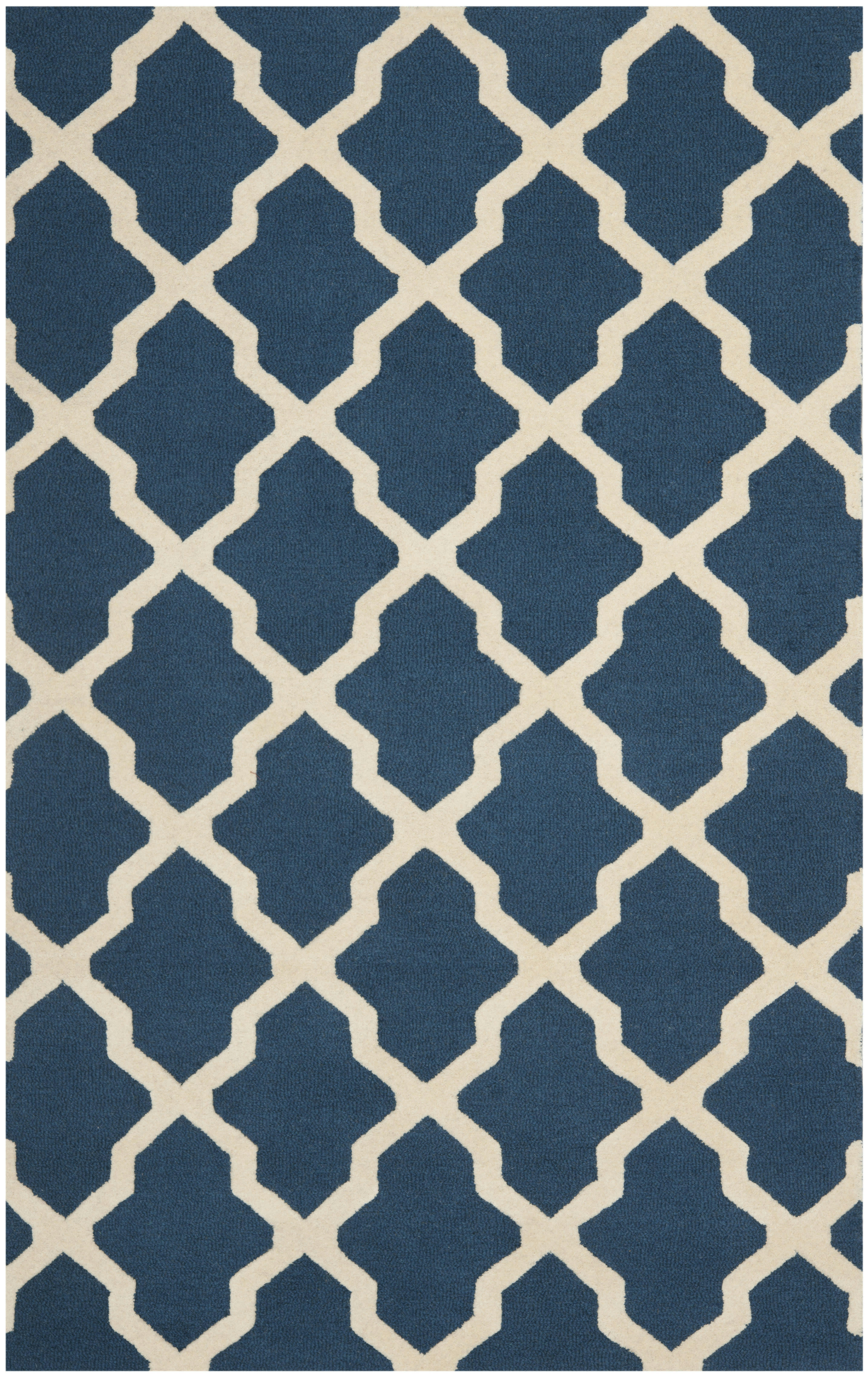 CAMBRIDGE - Tapis de salon interieur en bleu marine & ivoire, 152 x 244 cm