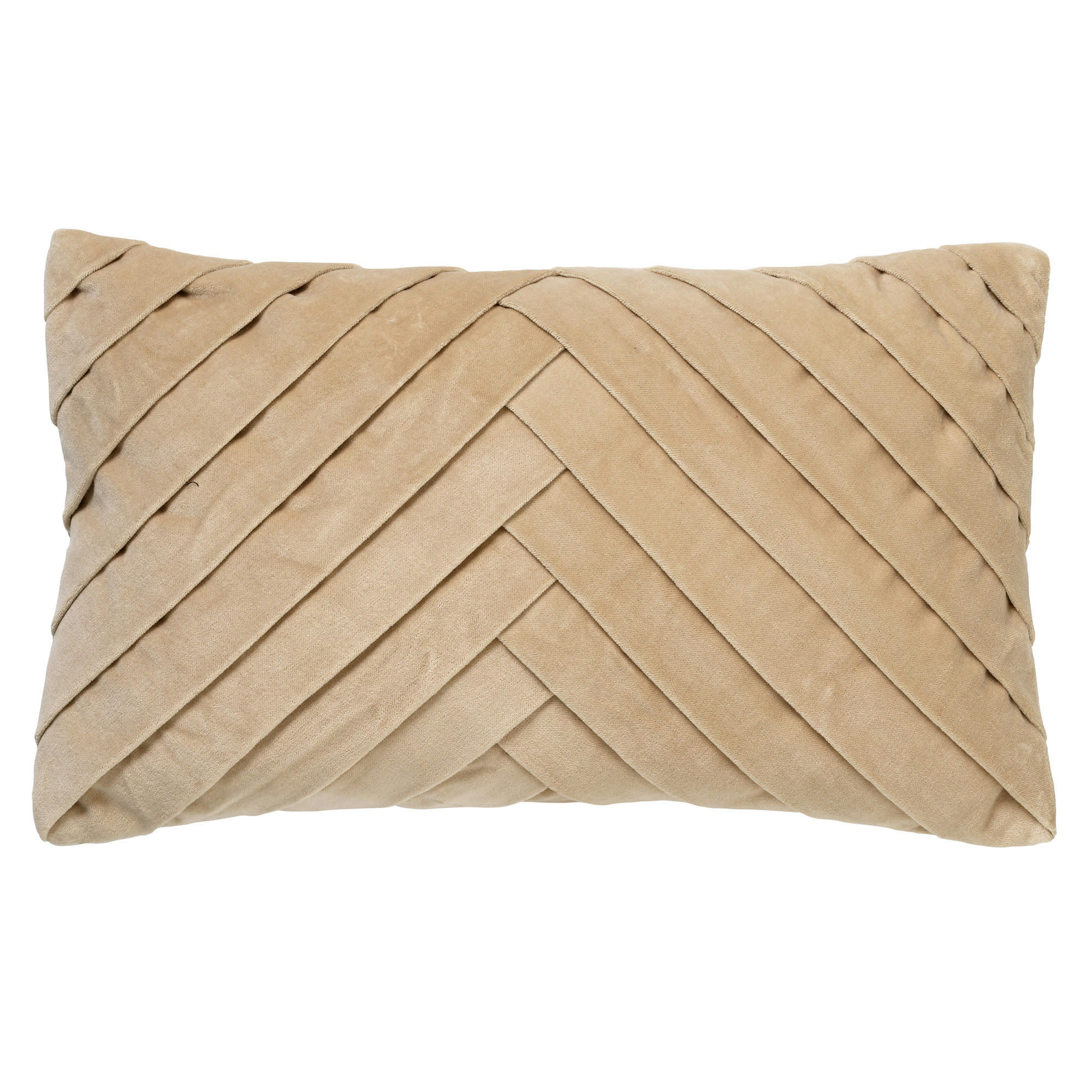 FEMM - Housse de coussin beige en velours-30x50 cm uni