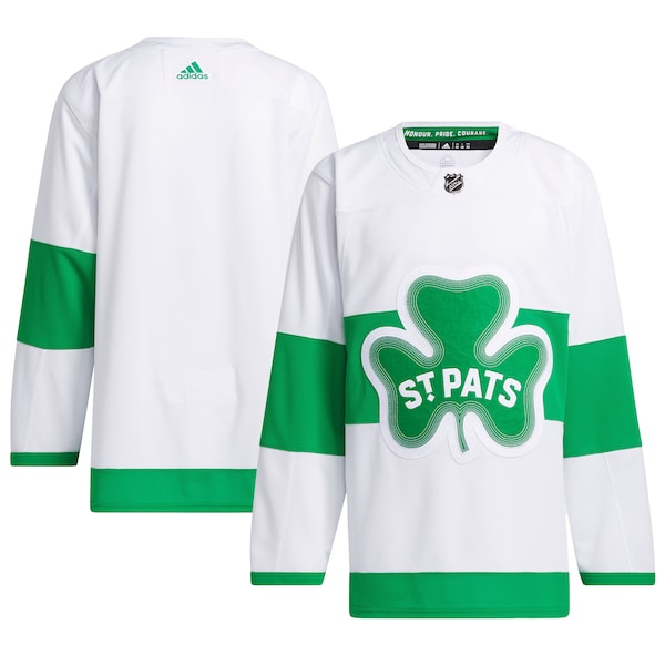 Toronto Maple Leafs adidas St. Patricks Alternate Primegreen Authentic Jersey - White