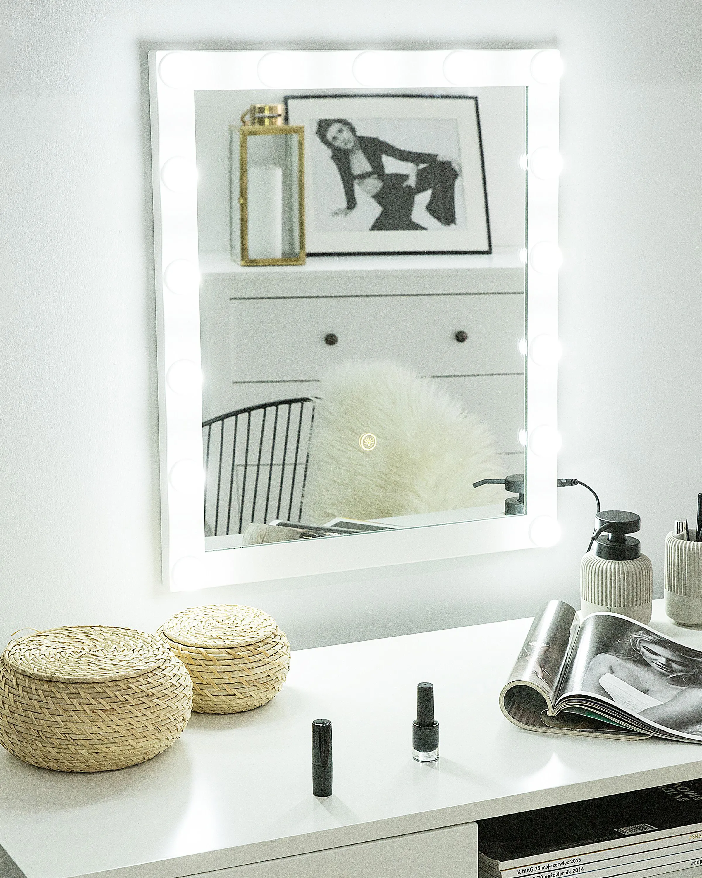 LED Bathroom Mirror ODENAS 50 cm 60 cm White