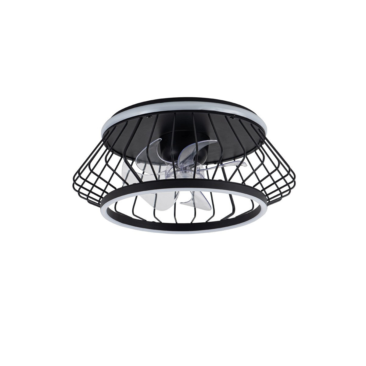 CristalRecord plafondventilator Cobra - 2 lichts - 50 x 20  cm - zwart