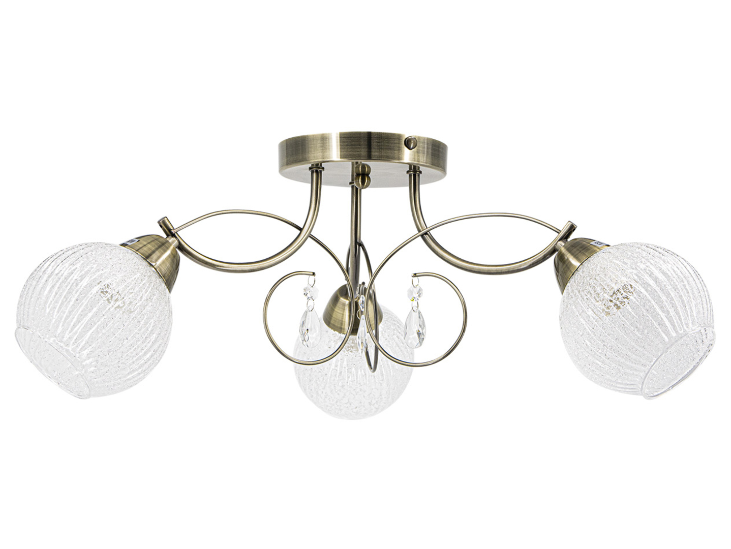 Lampa sufitowa Wenus 3-punktowa metalowa złota