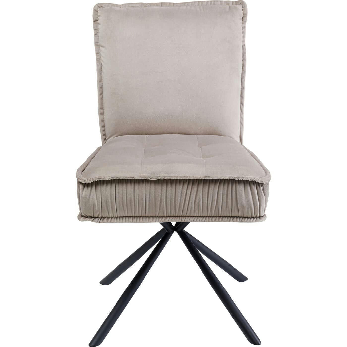CHELSEA - Chaise en velours gris et acier