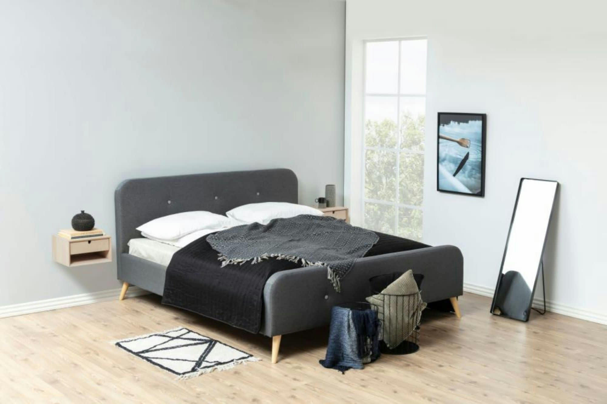 CENTIOR - Chevet suspendu rectangulaire en finition bois 1 niche et 1 tiroir