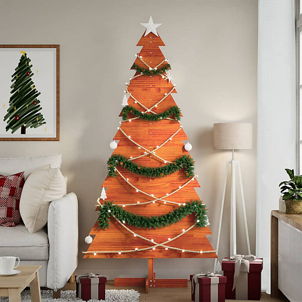 Arbre de Noël en bois pour décoration 180 cm bois de pin massif vidaXL