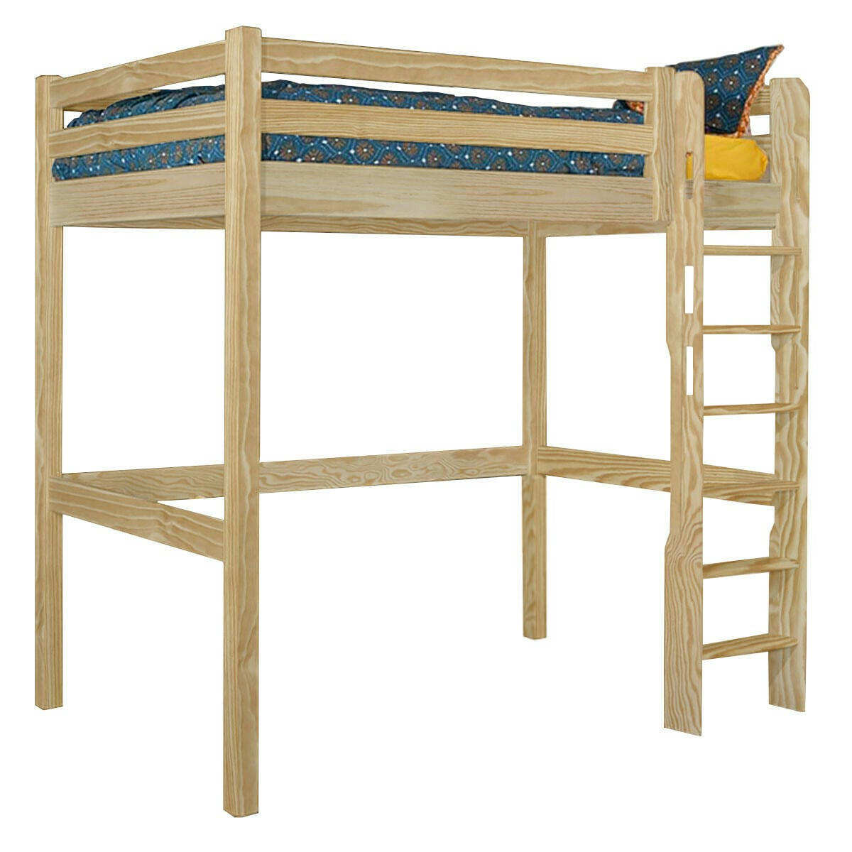 ORPHÉE - Pack lit mezzanine avec matelas 90x190 cm bois massif bois