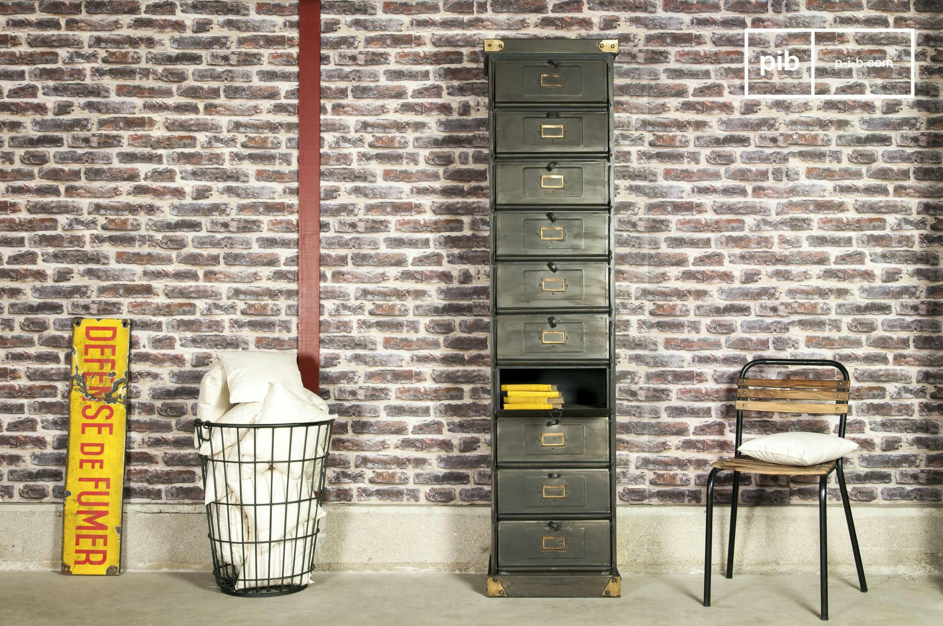 CLAPETS - Semainier métallique 10 clapets en métal noir