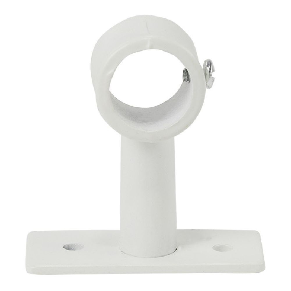 Support court métal blanc pour tringle à rideau Ø2xL7cm