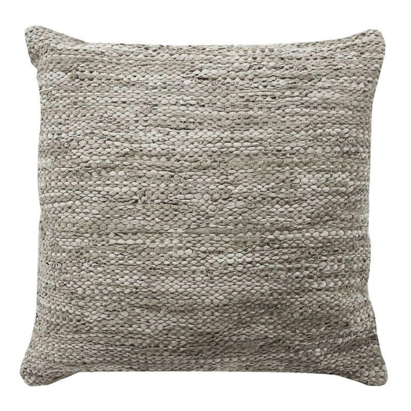 SKIN - Coussin en cuir tressé taupe 70x70