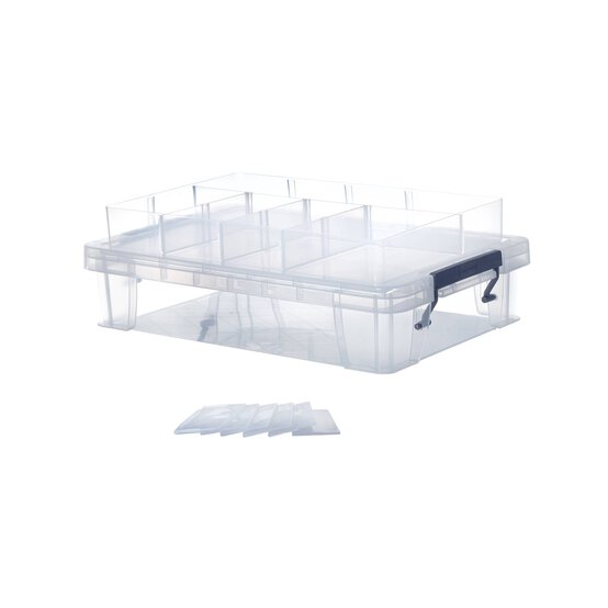 Whitefurze Allstore 5.5 Litre Clear Storage Box and Tray