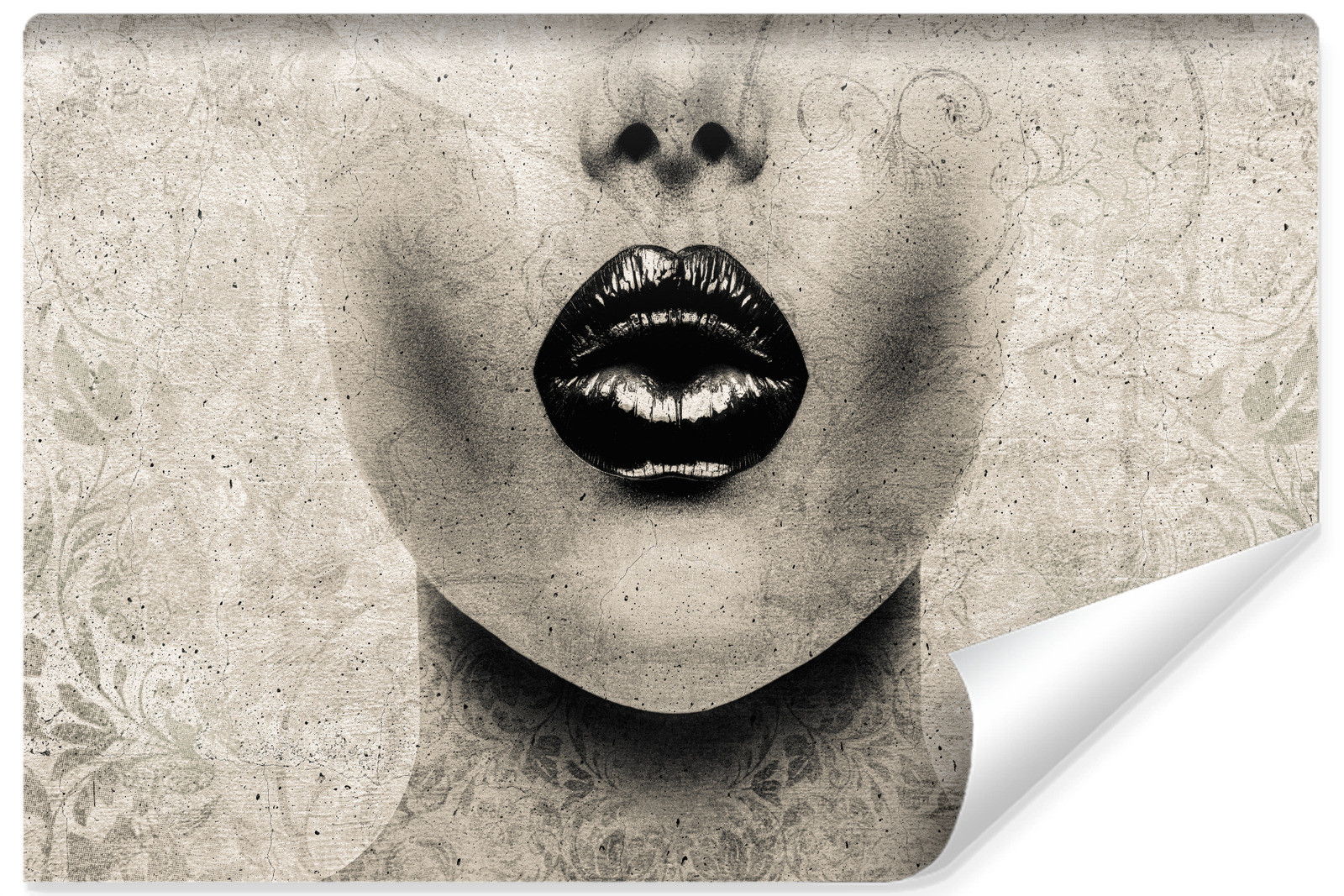 Fototapeta Beton Abstrakcja KOBIETA Portret Usta 90x60cm