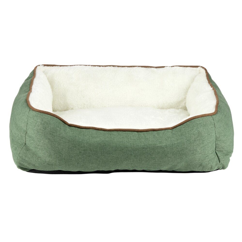 Couchage pour animal taille S L60X45XH19 cm vert et blanc