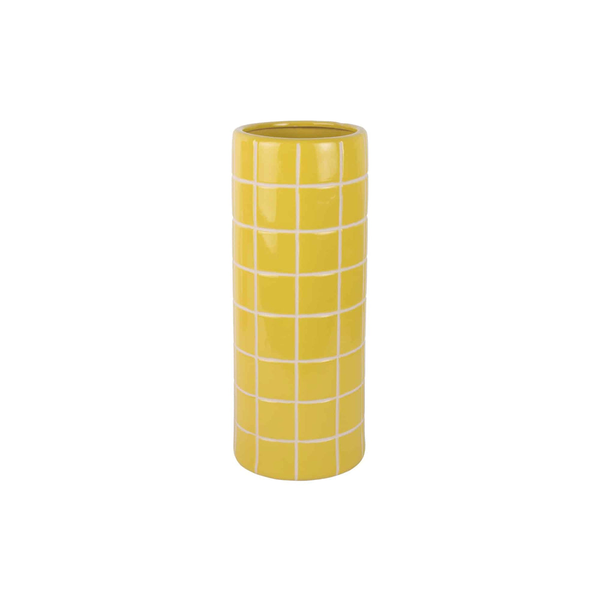Present Time vaas Retro Tiles - geel - Ø15cm