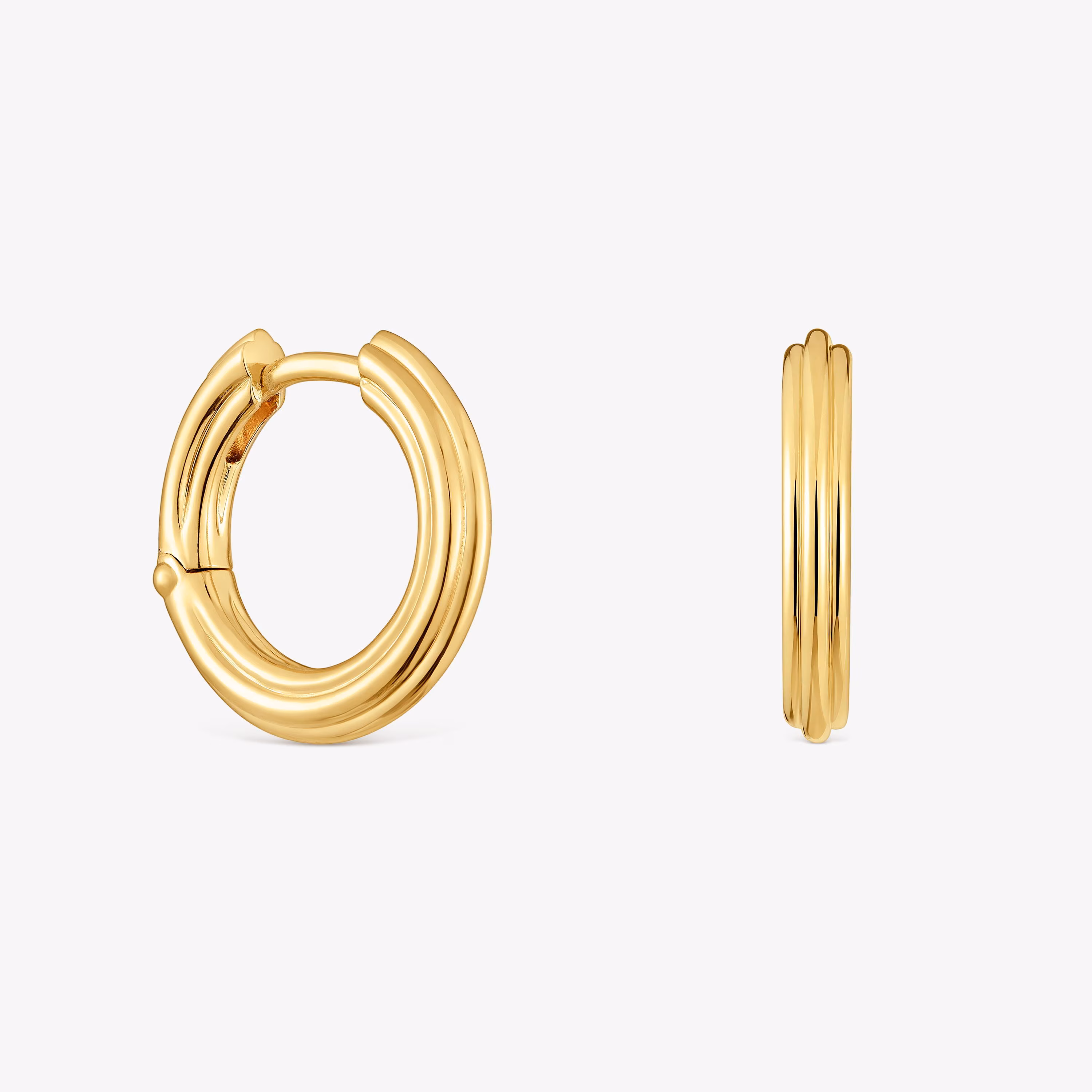 Pendientes de aro con baño de oro 18 kt sobre plata TOUS 1950