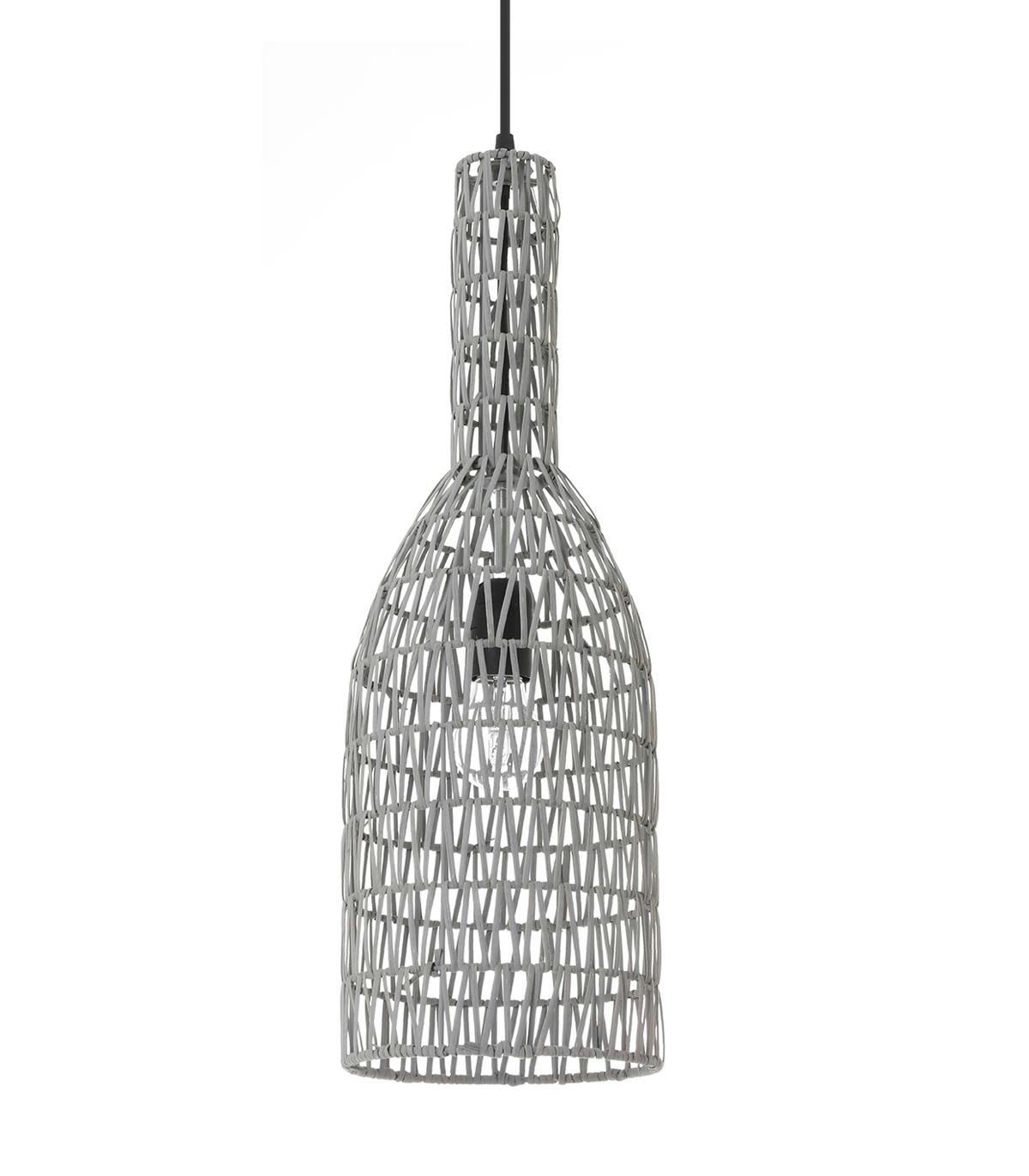 SHIVA - Suspension en rotin gris d. 19 cm