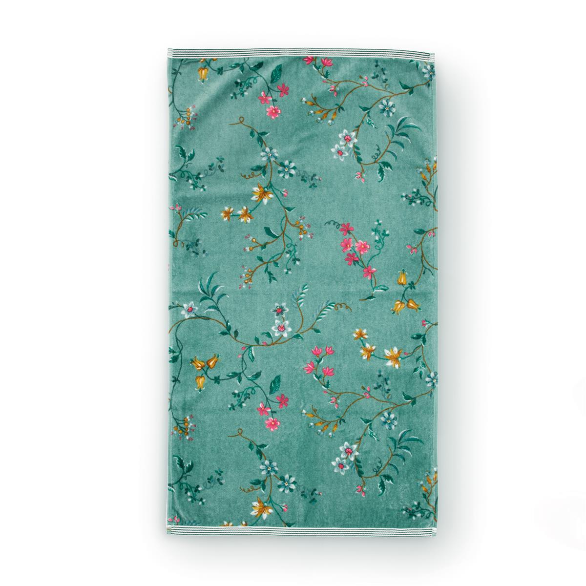 Pip Studio handdoek Les Fleurs - 55x100 cm - groen