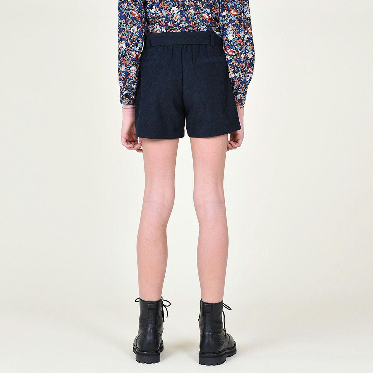 Short taille haute en toile