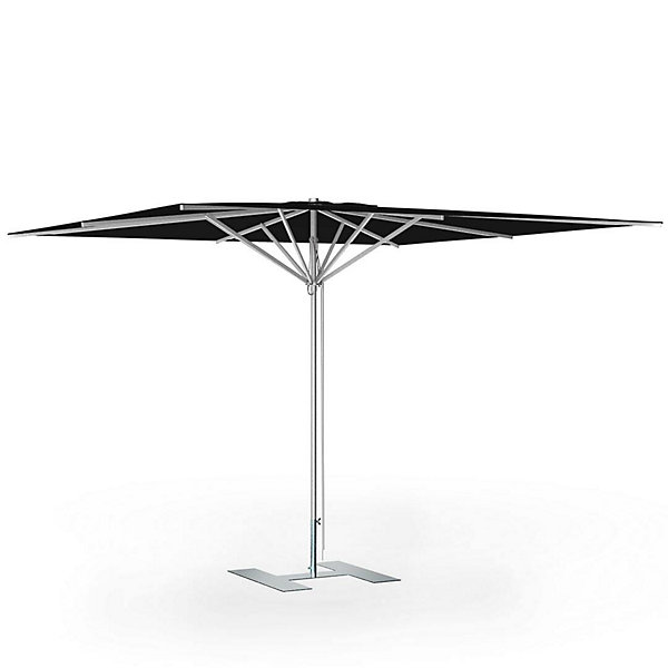 Parasol de terrasse complet Prémium Noir 300 x 300 Armature Gris
