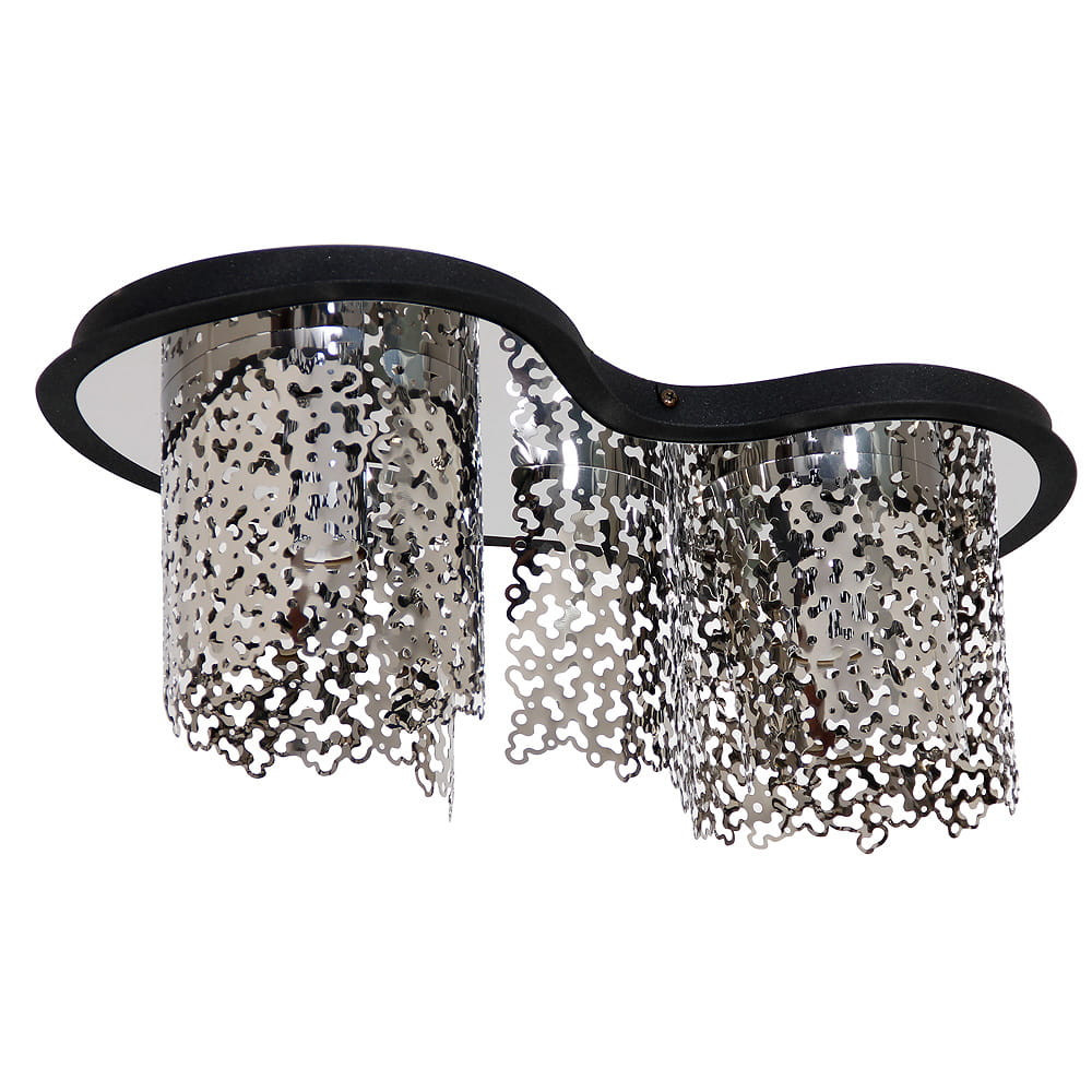 Lampa sufitowa czarno-srebrna SOKERI 2xE27x60W wym: 16x46x18 cm Aldex