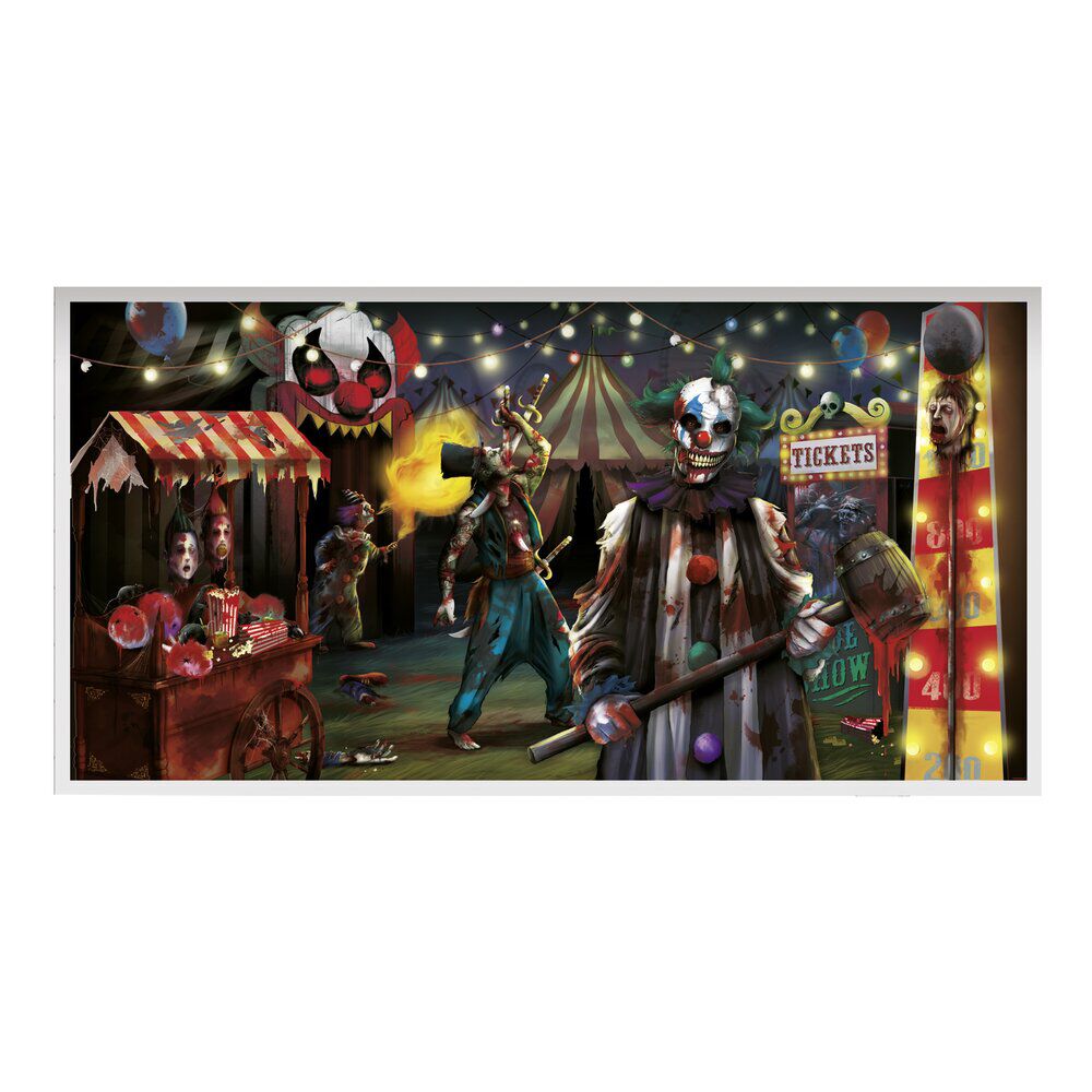 Bannière Halloween clown effrayant 165x83cm