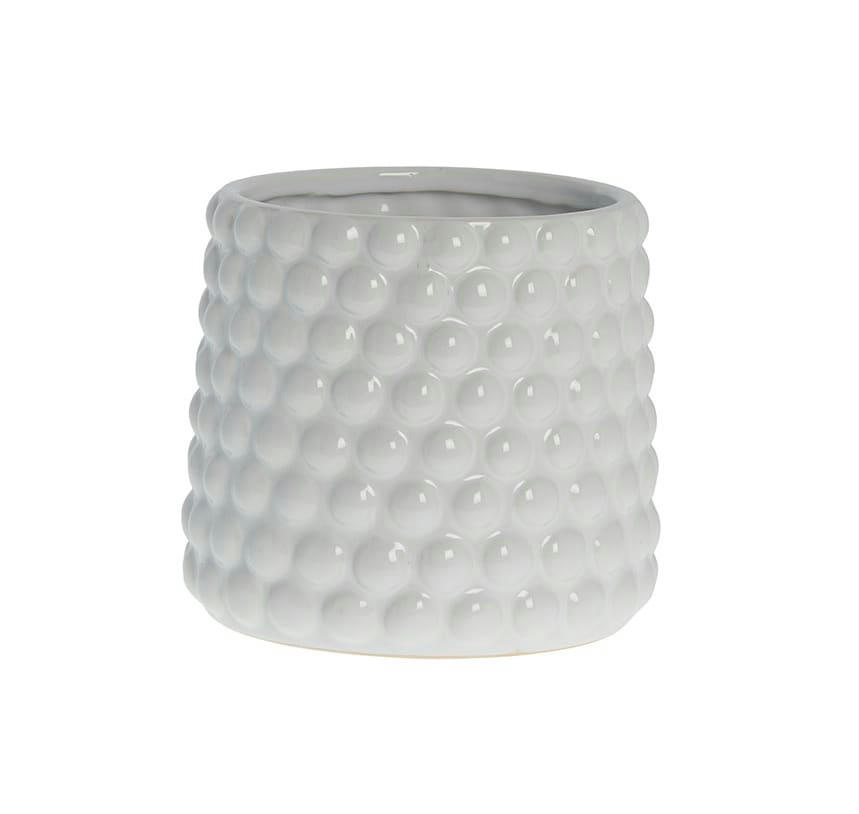 - Pot de fleurs en céramique blanc H16