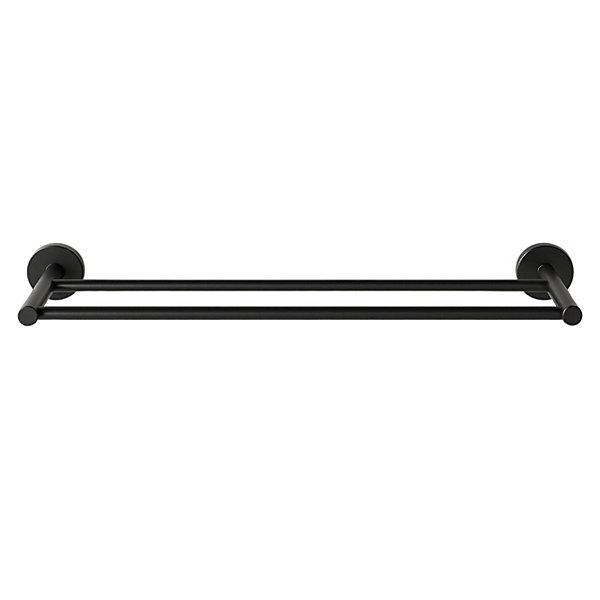 BALNEO - double barre porte-serviettes en acier inox anthracite Gun Metal - porte-serviettes 60 cm QUBE inoxydable