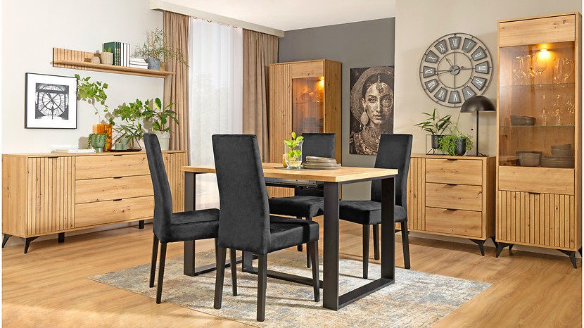 Komoda Lamea 180 cm z 2 drzwiami i 3 szufladami dąb artisan