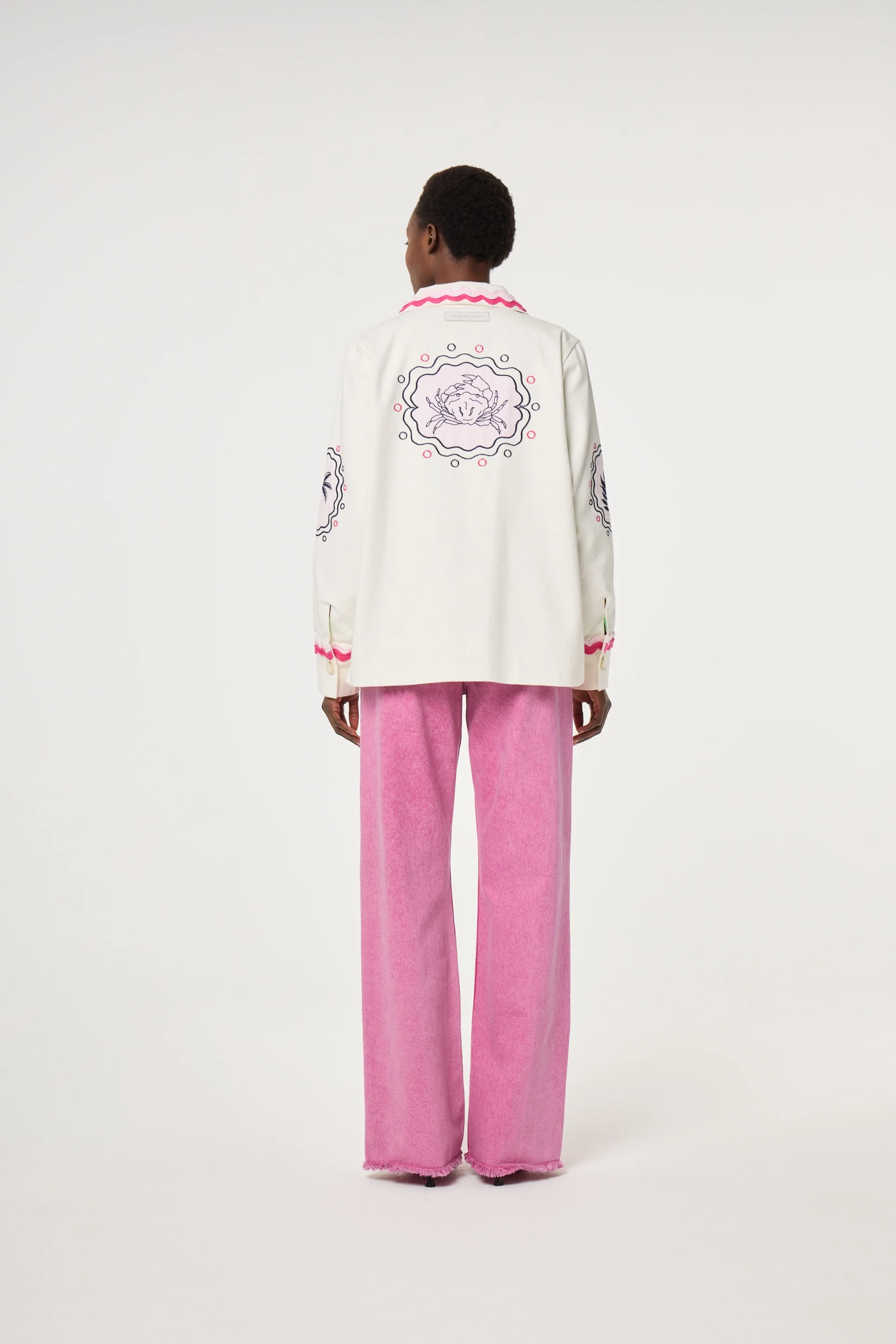 Melodie Embro Jacket | Cosy White