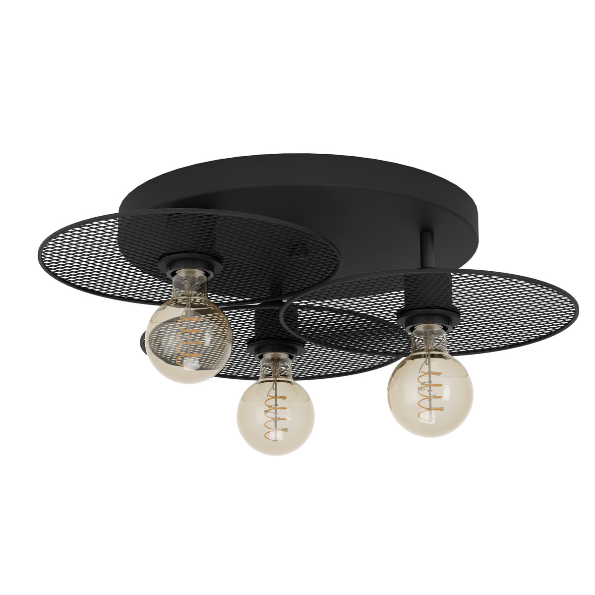 EGLO plafondlamp Ikeston - e27 - ø 53 cm - zwart - staal