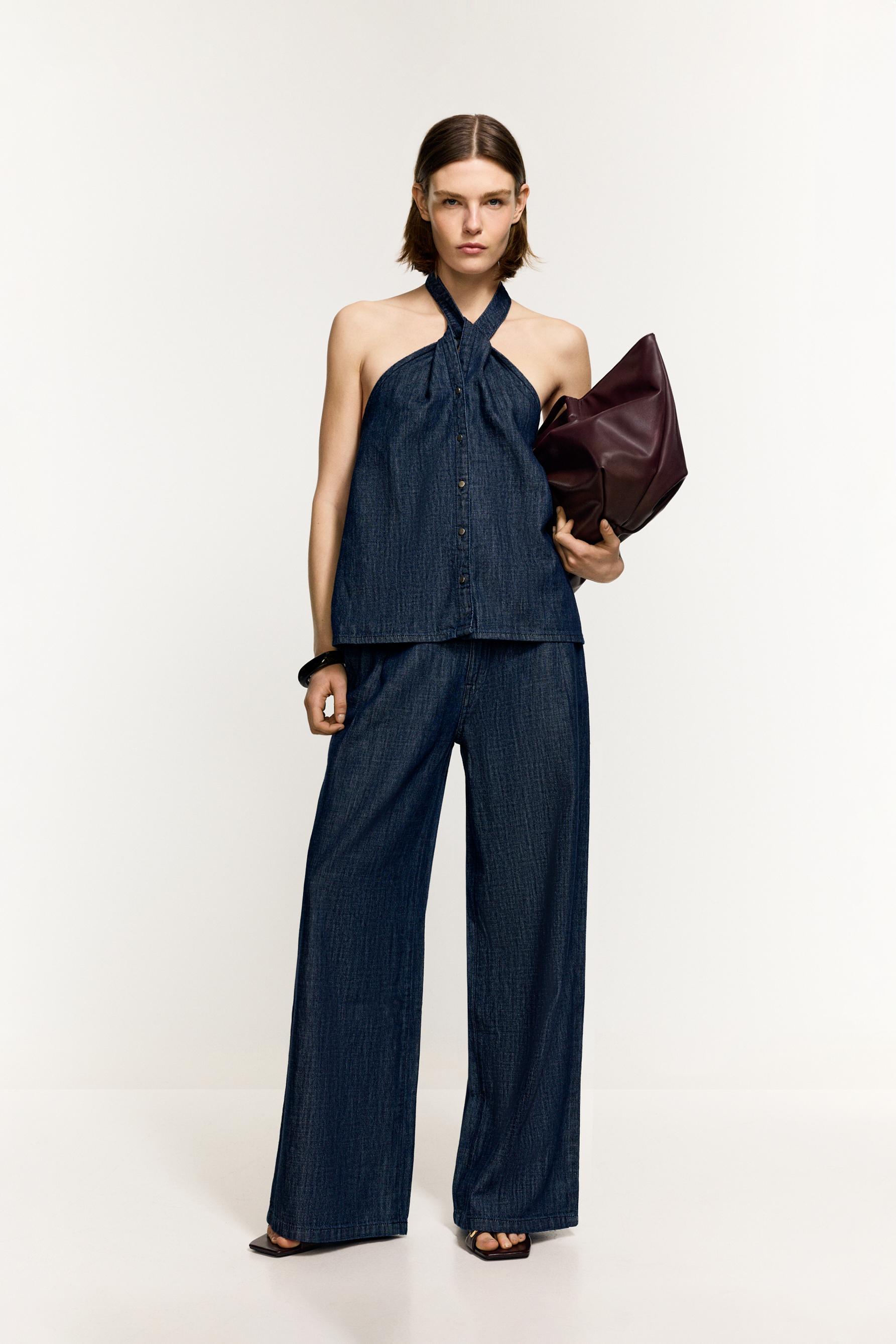 Top denim halter