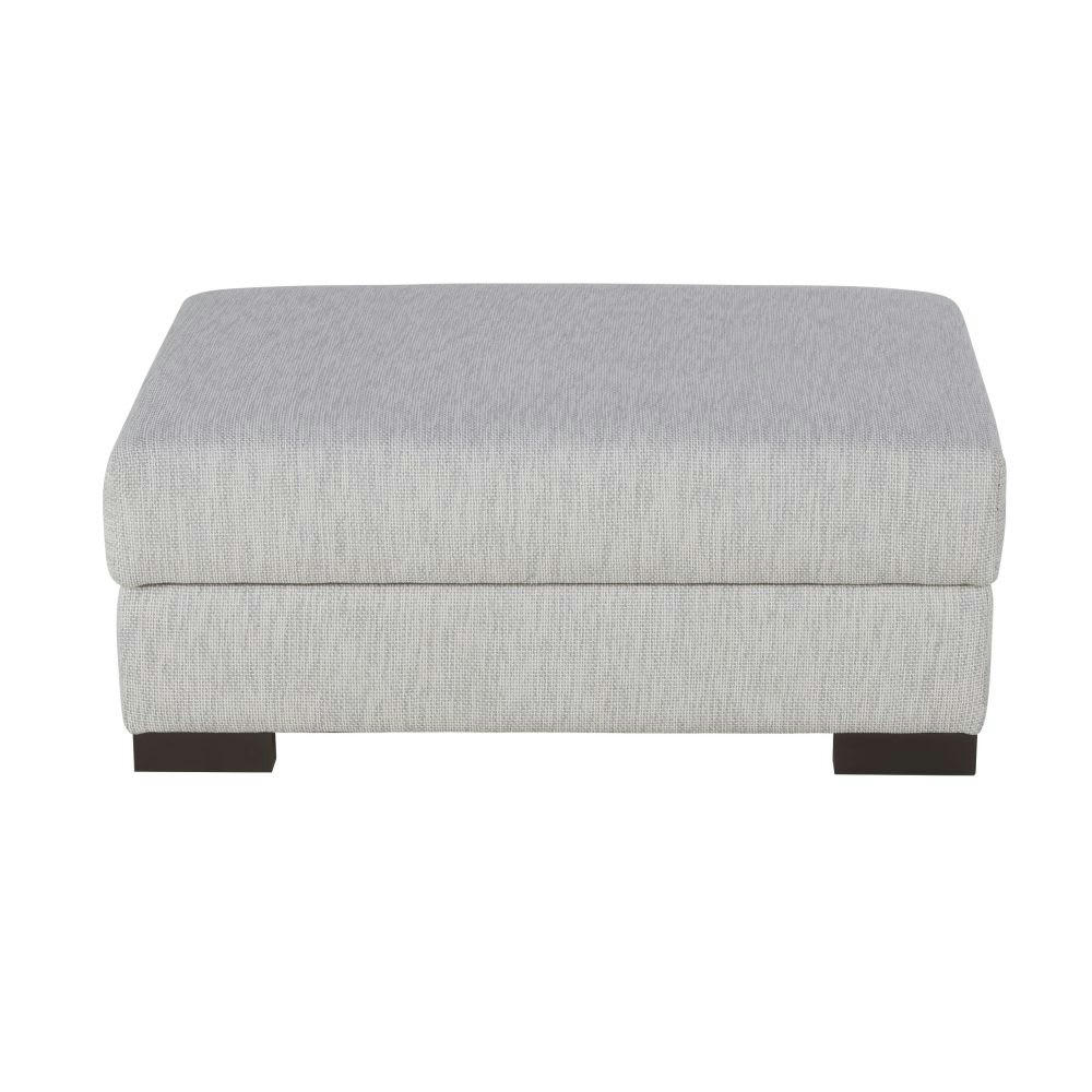 Terence - Pouf-coffre pour canapé modulable en textile recyclé gris clair chiné