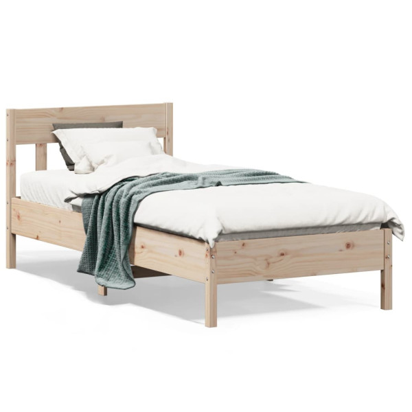 Rama łóżka bez materaca 75x190 cm lite drewno sosnowe