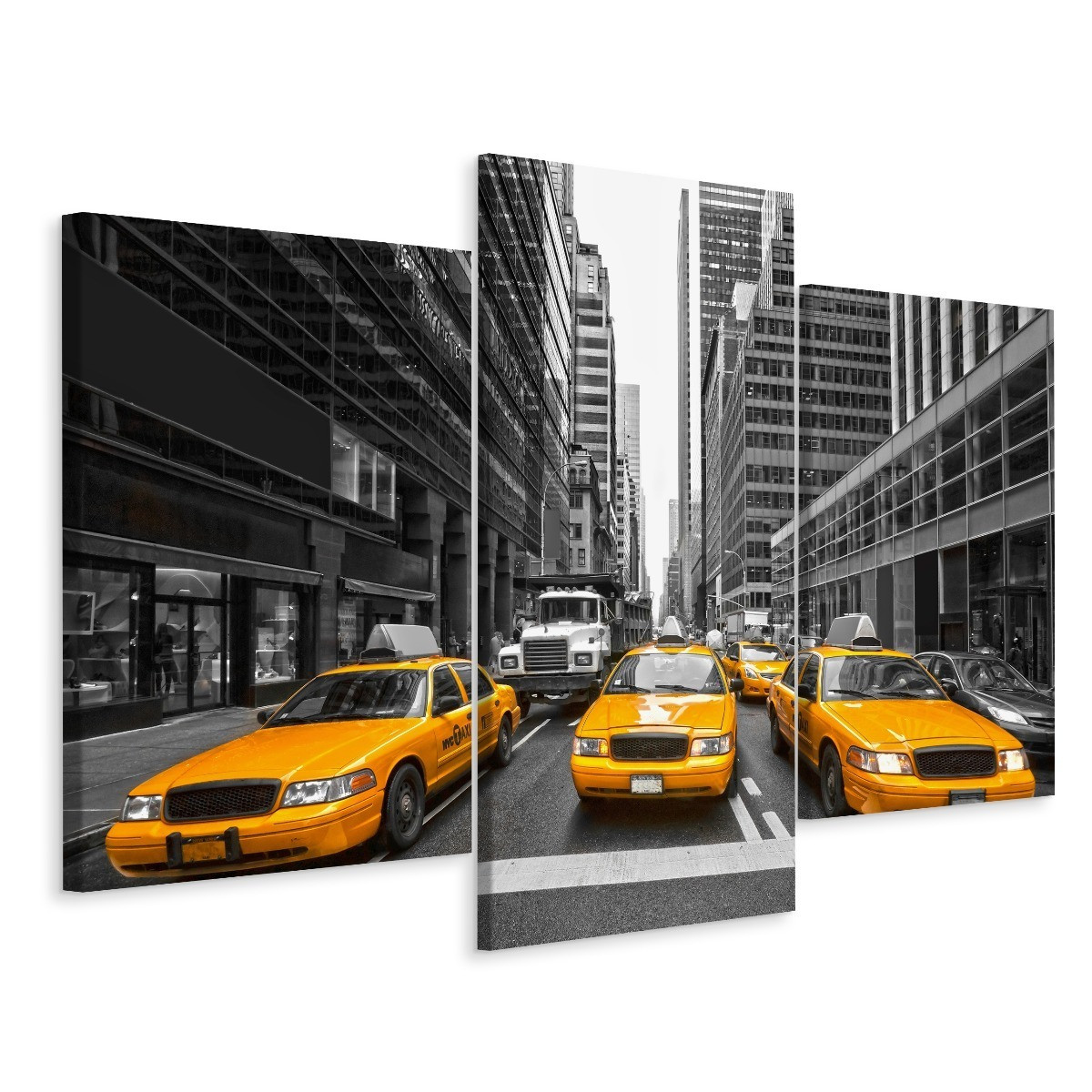 Obraz Tryptyk Ulice Nowego Jorku Taxi Efekt 3D 60x40cm