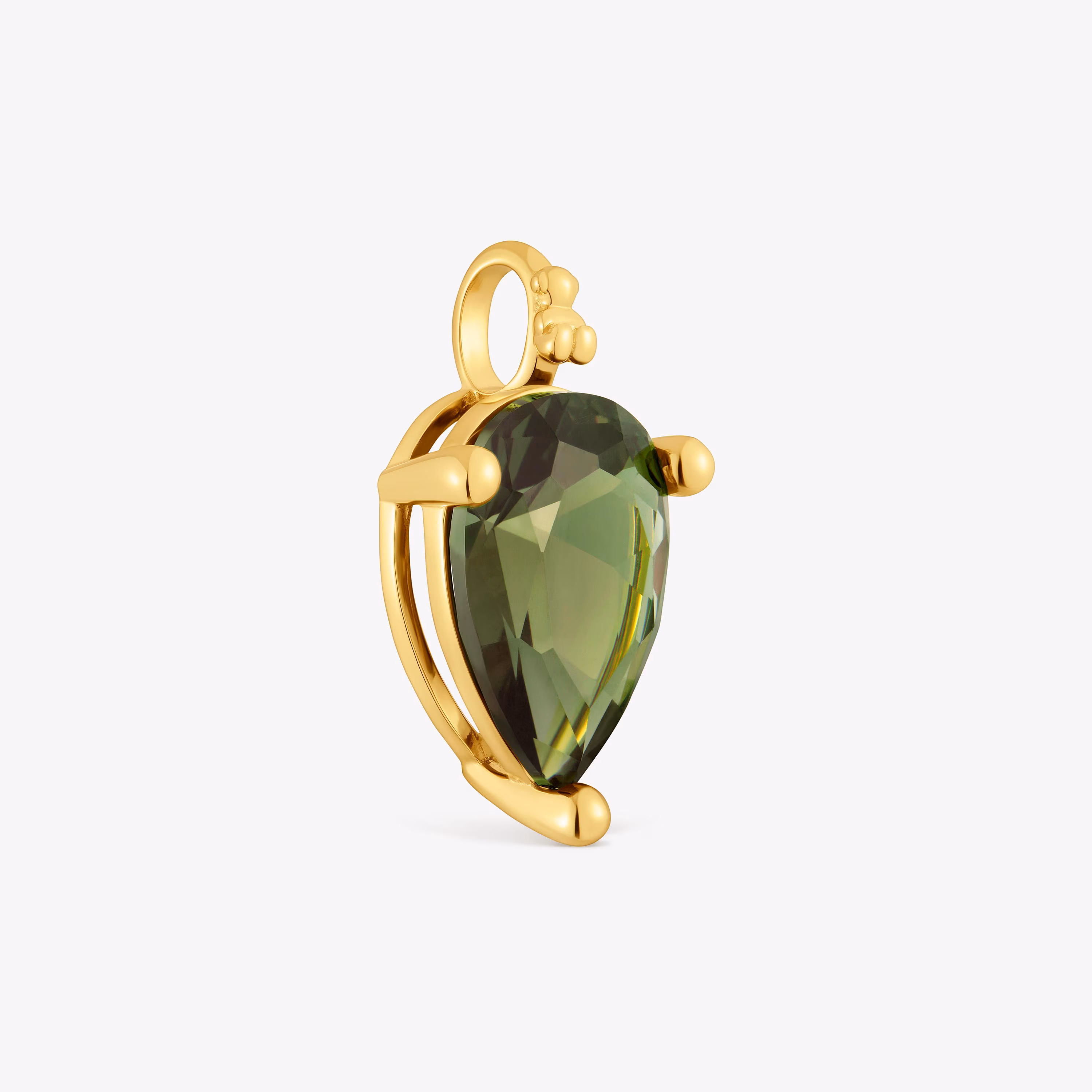 Colgante pequeño con baño de oro 18 kt sobre plata y espinela verde creada en laboratorio TOUS Color LGG