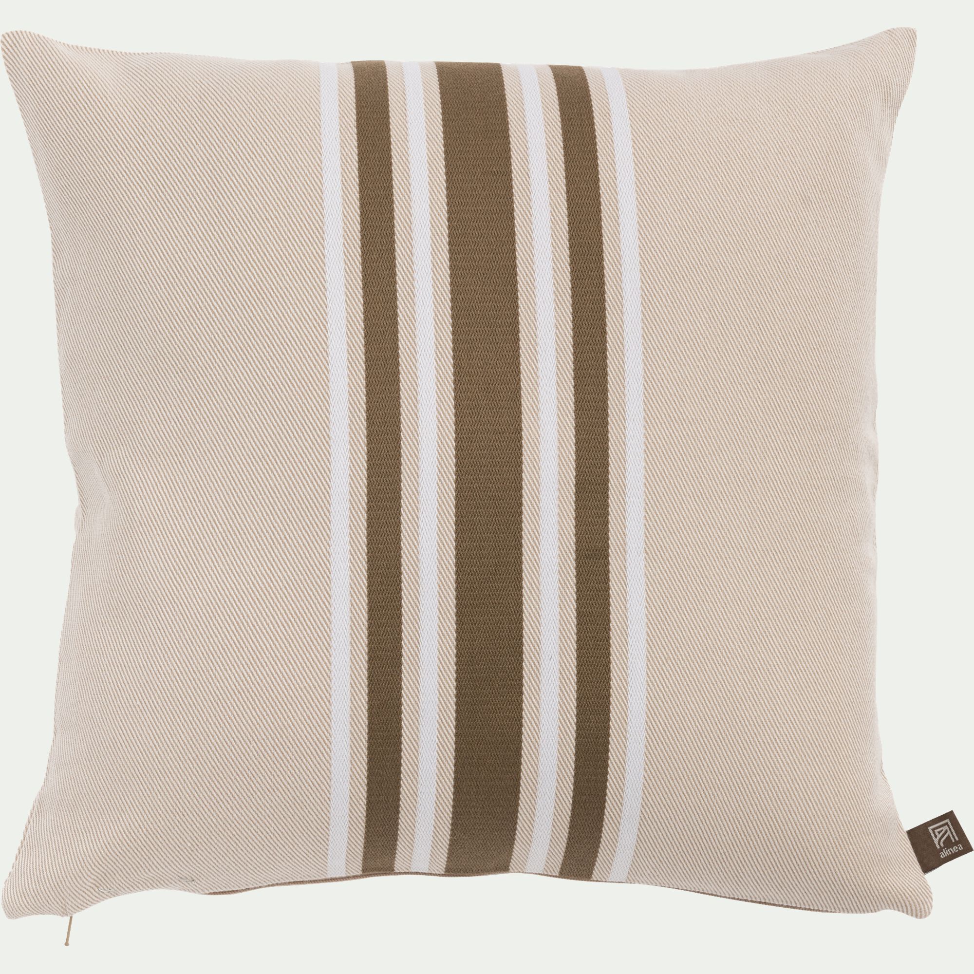 ORTADARA - Housse de coussin à rayures en coton bio 40x40cm - beige