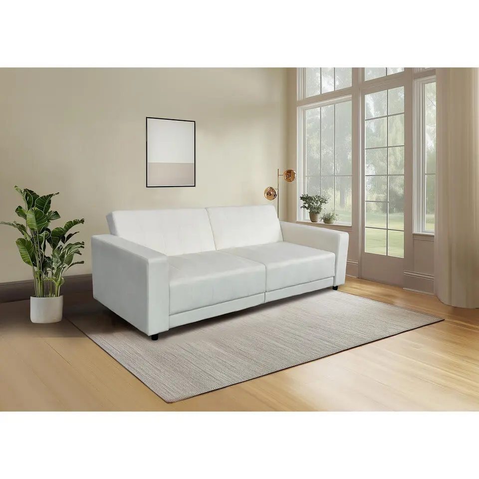 Allie II - Slaapbank 3-zits in cr&egrave;mekleurige fluweel