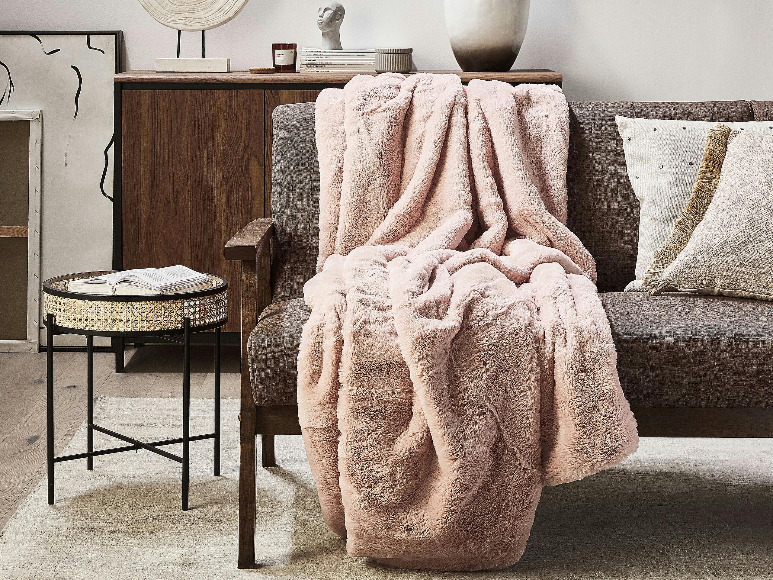 CHAAB - Couverture en polyester rose 200x150cm