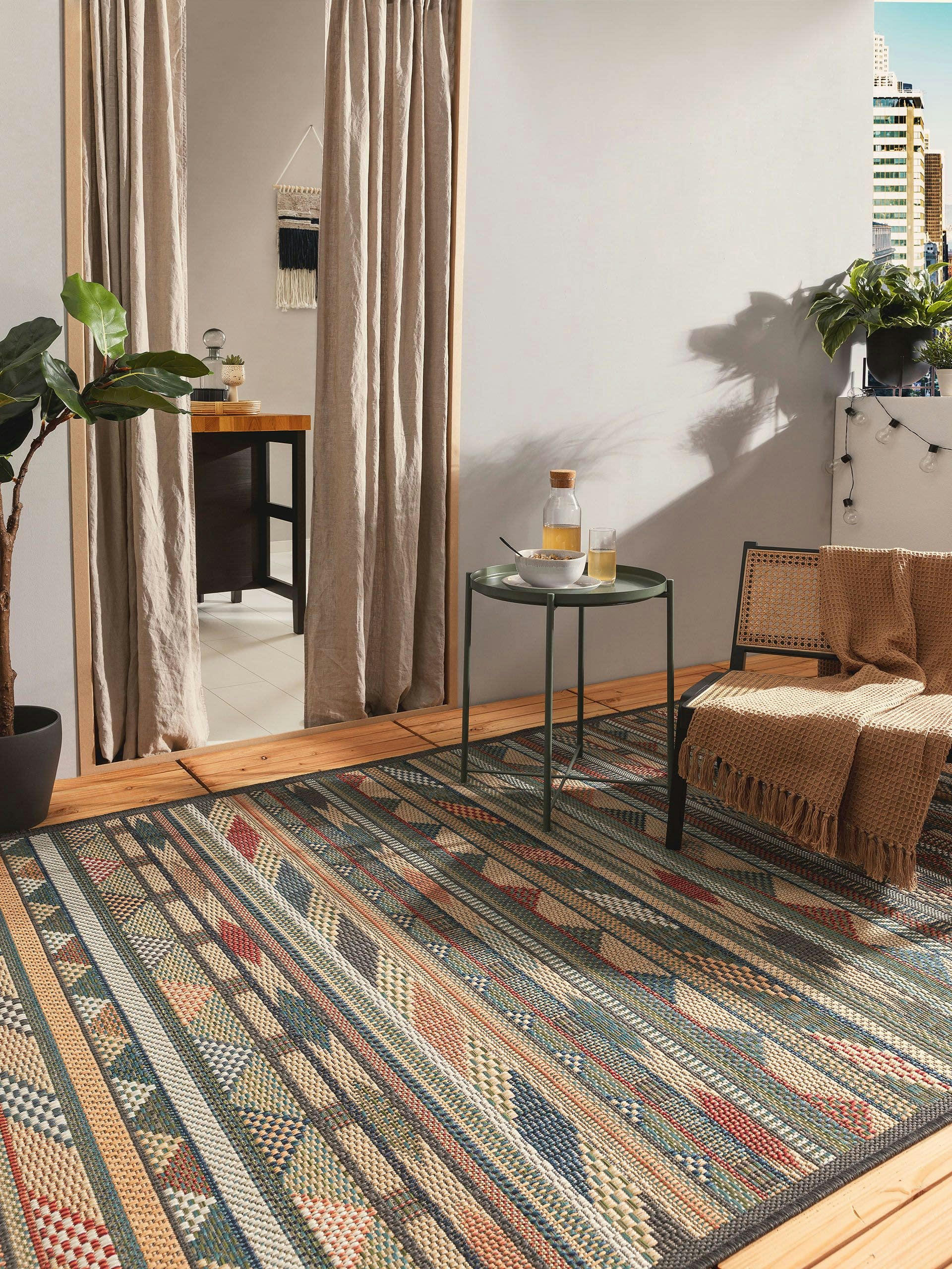 MIRENA - Tapis d'extérieur & intérieur multicouleur 80x150
