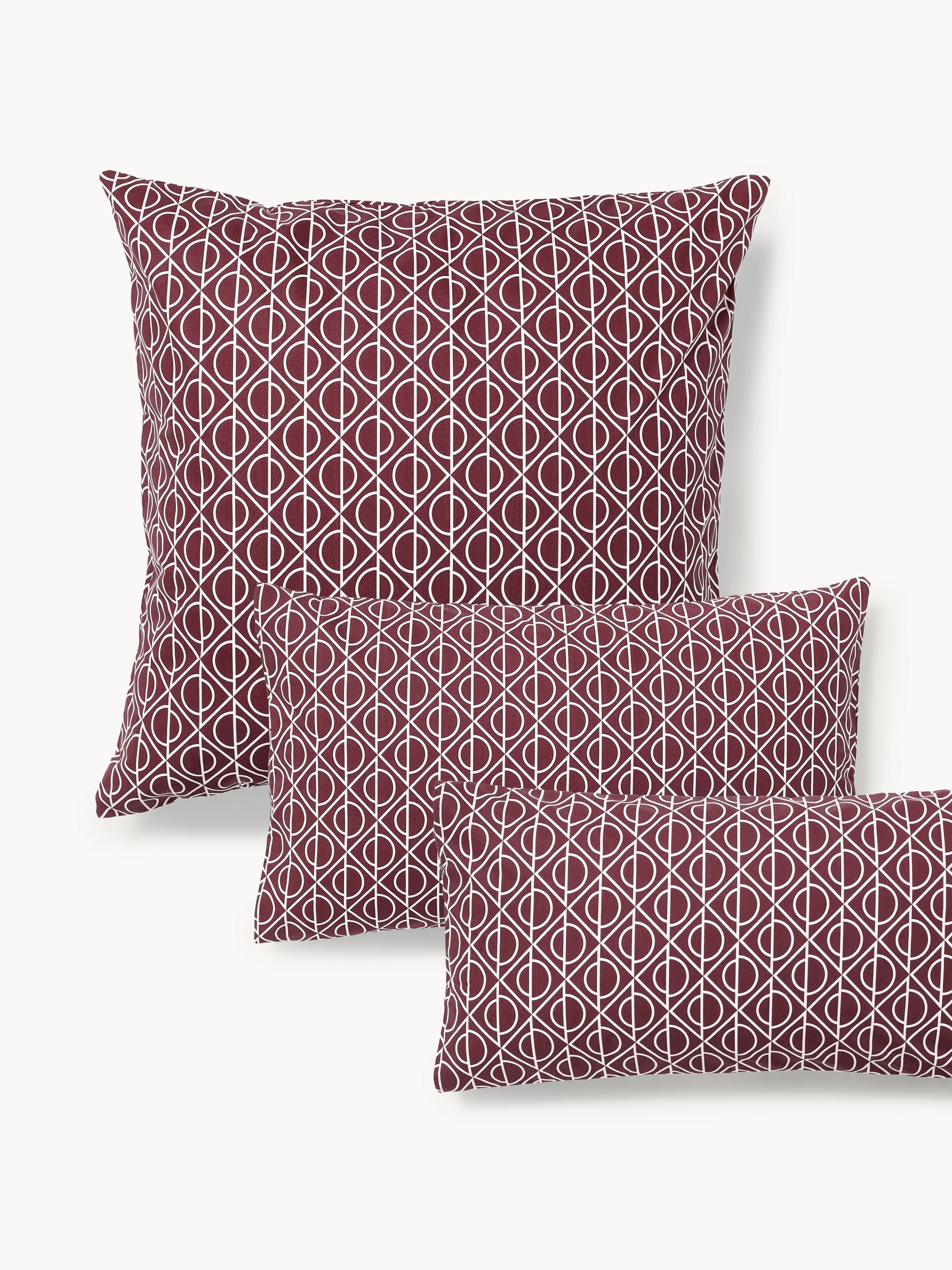 Baumwoll-Kissenbezug Jella mit geometrischem Muster