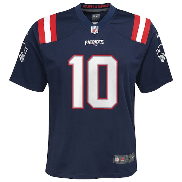 Drake Maye New England Patriots Nike Youth 2024 NFL Draft First Round Pick Player Game Jersey - Navy