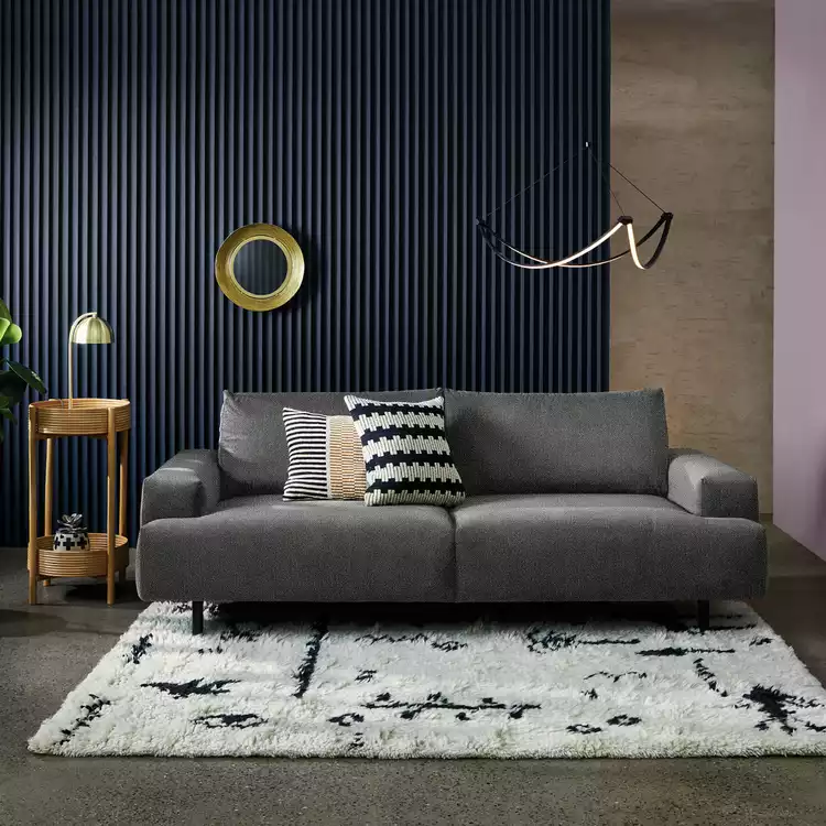 Habitat Julien Fabric 3 Seater Sofa - Charcoal