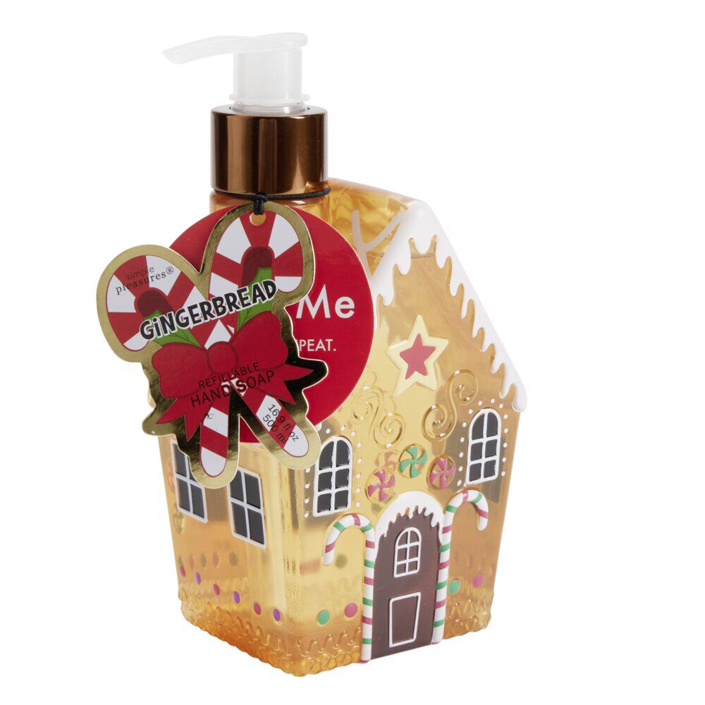 Savon mains liquide flacon forme maison senteur pain d'épices 500ml