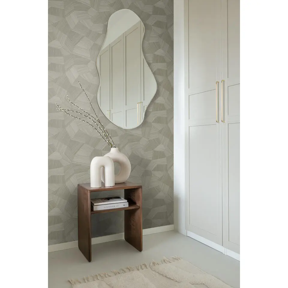 Origin Wallcoverings behang grafisch 3D motief kaki grijs - 53 cm x 10.05 m